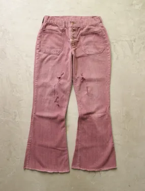 1970S MOLESKIN BUSH DISTRESSED FLARED PANTS