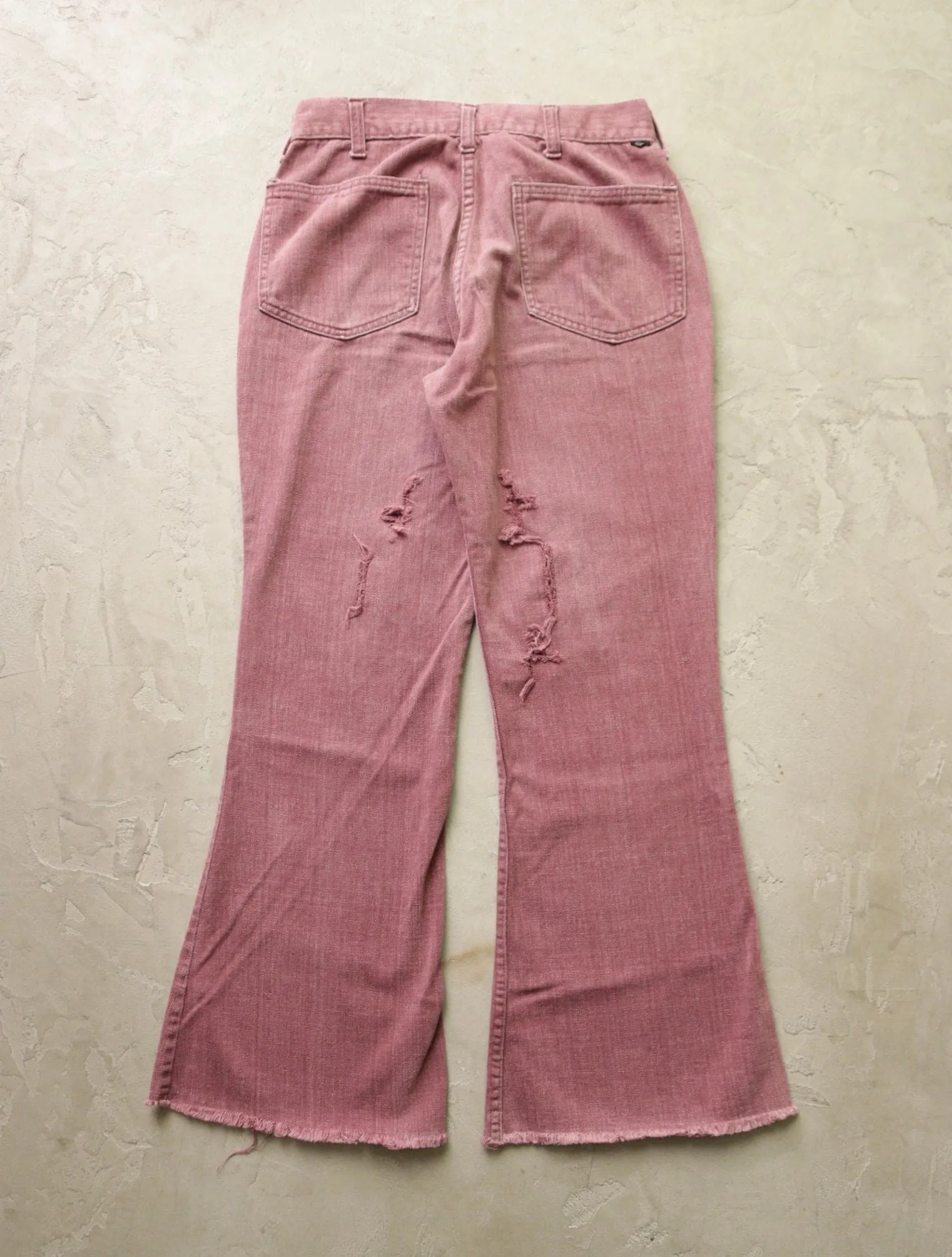 1970S MOLESKIN BUSH DISTRESSED FLARED PANTS