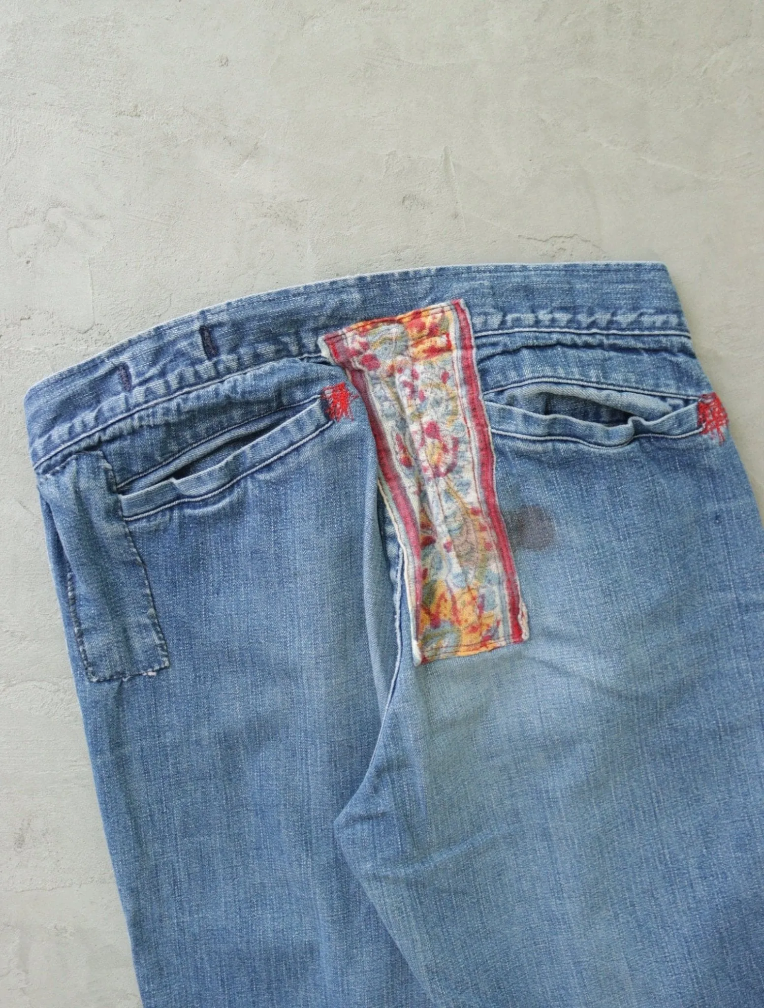 1970S SAILOR HIPPIE FLARED DENIM PANTS