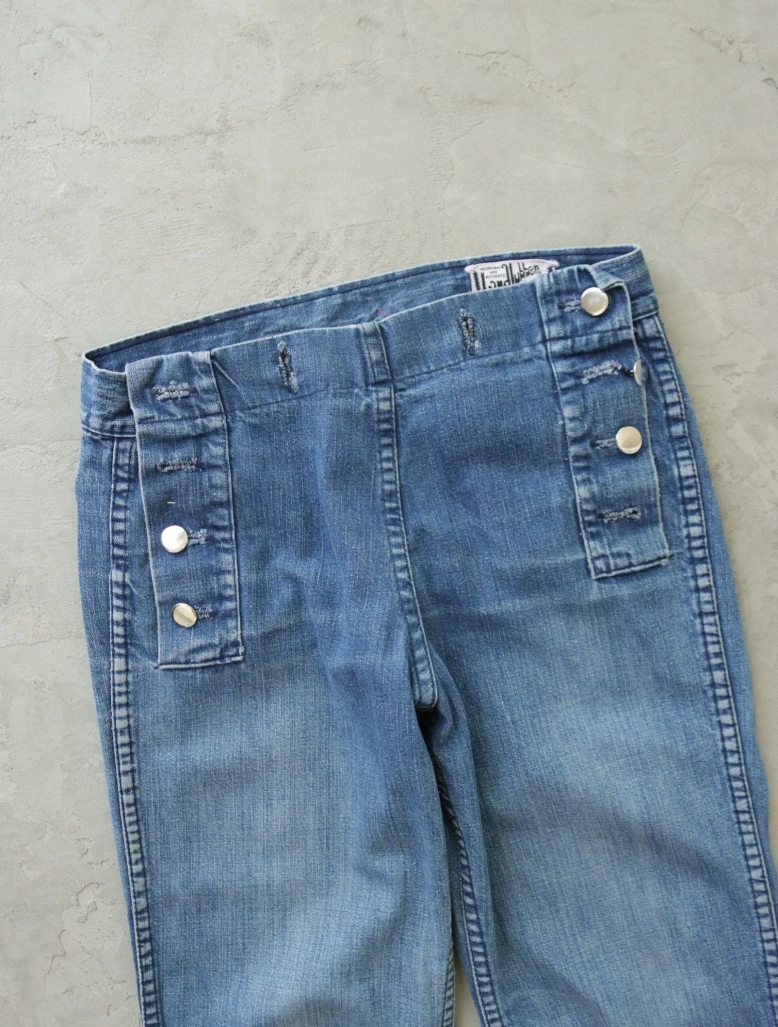 1970S SAILOR HIPPIE FLARED DENIM PANTS