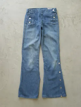 1970S SAILOR HIPPIE FLARED DENIM PANTS