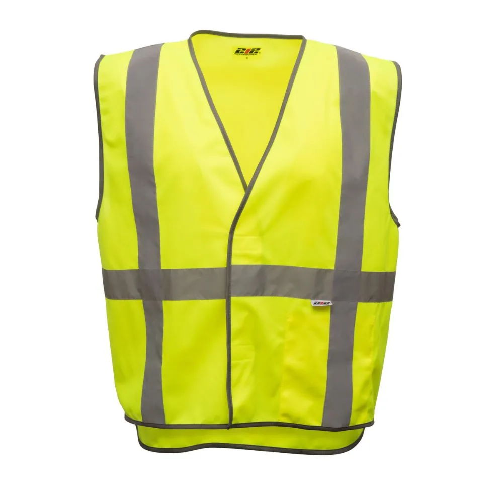 212 Performance VSTGU-8808 General Purpose Hi-Viz Safety Vest, Small Yellow;Reflective Gray