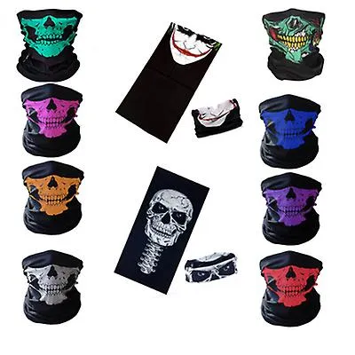 2Pcs red Multifunctional outdoor seamless windproof sunscreen collar, riding mask AZ10967