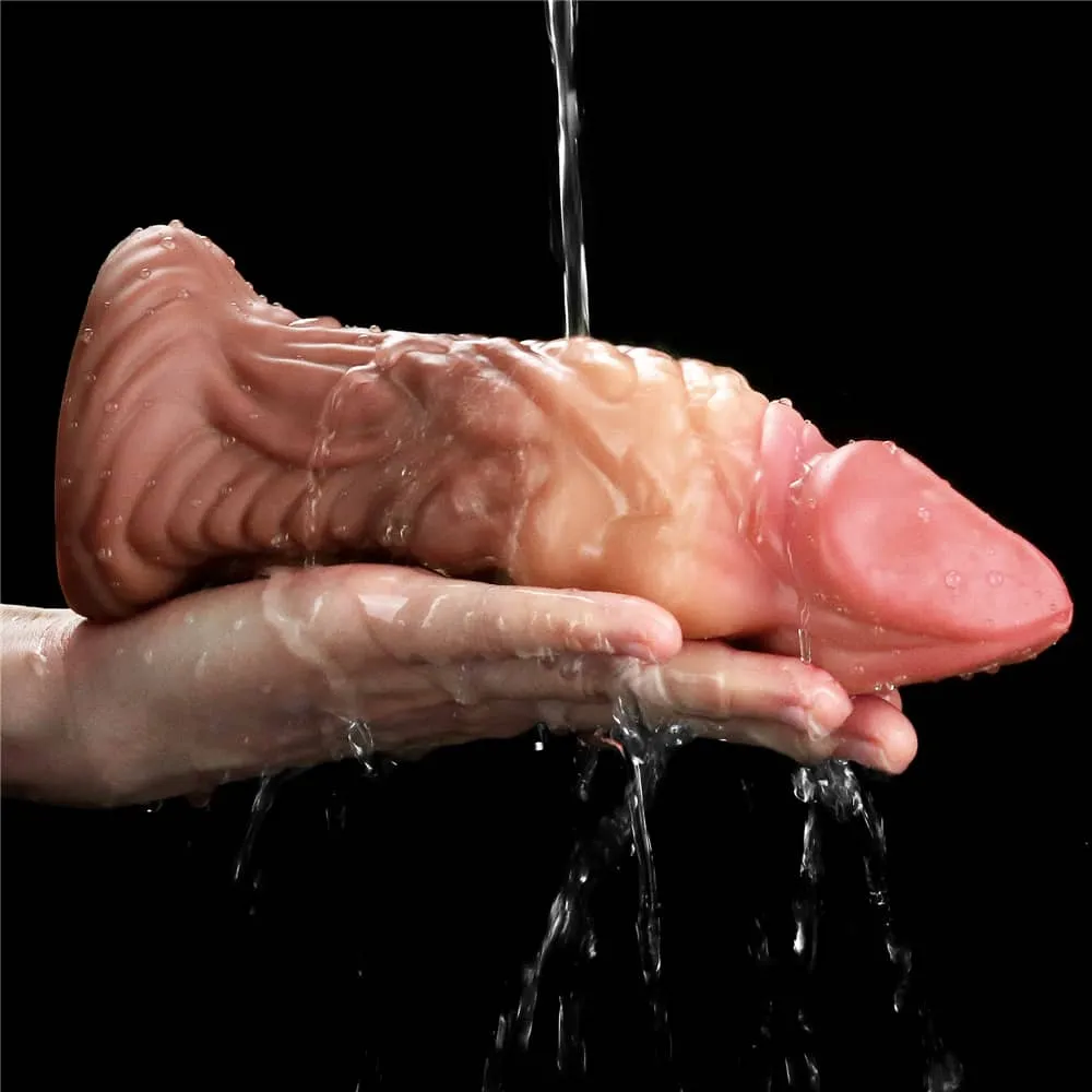 7'' Silicone Realistic Tongue Dildo Prostate Massager Anal Toy