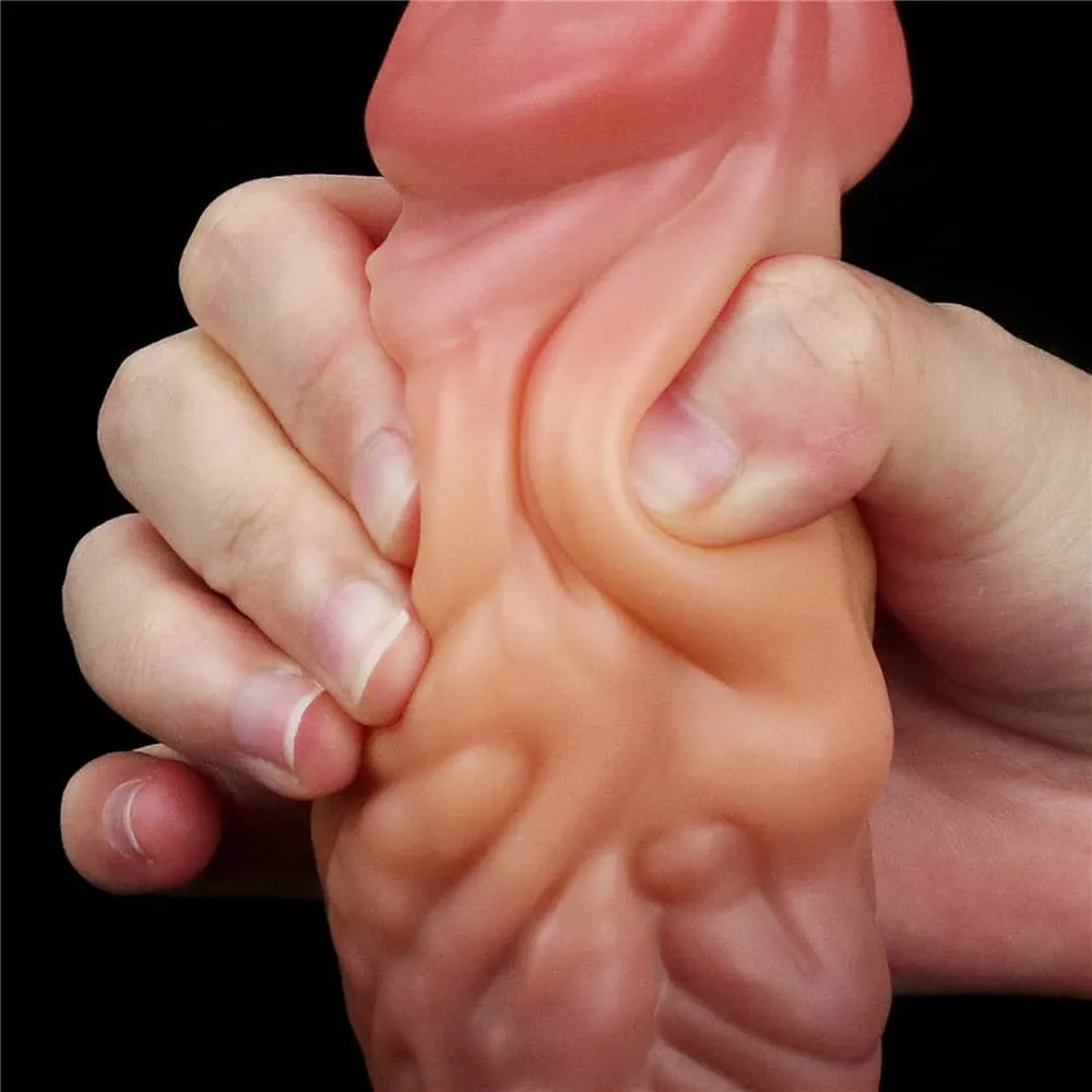 7'' Silicone Realistic Tongue Dildo Prostate Massager Anal Toy