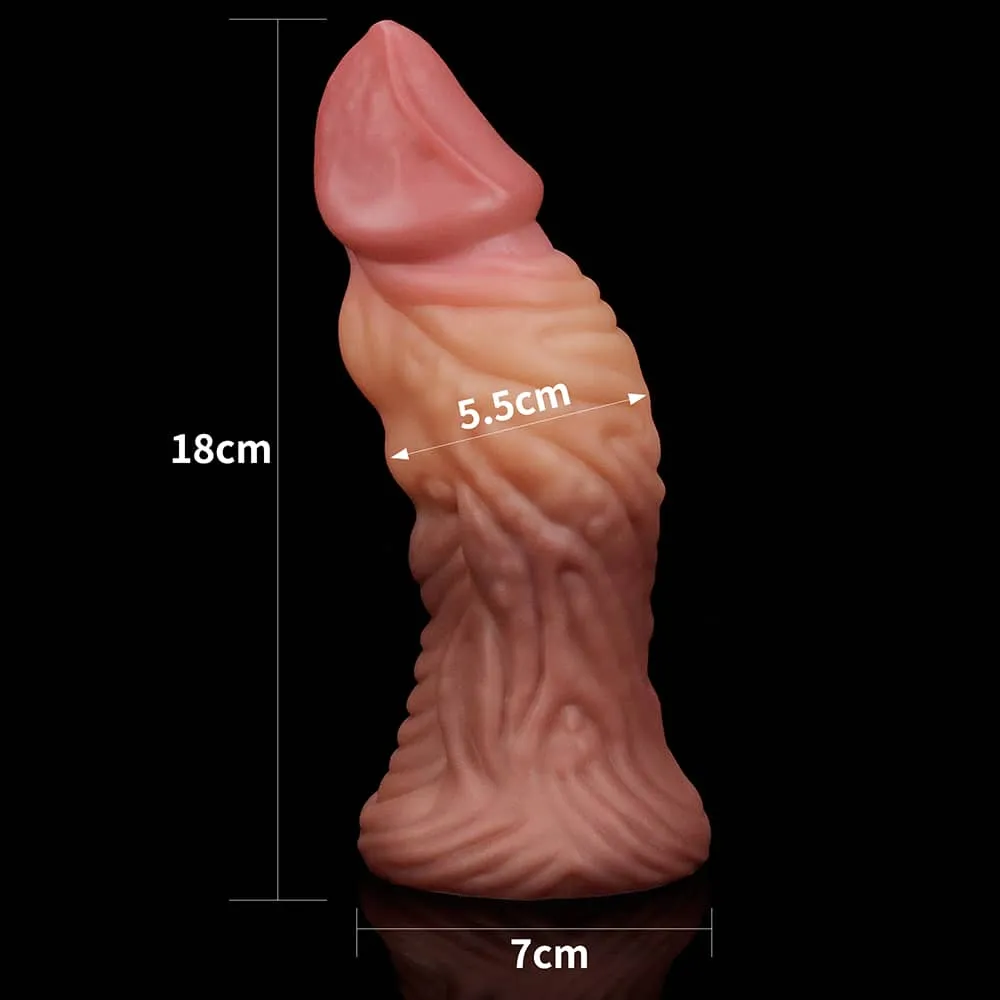 7'' Silicone Realistic Tongue Dildo Prostate Massager Anal Toy