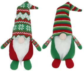 9" Knit Hat Christmas Gnomes: Red/Green/Wht