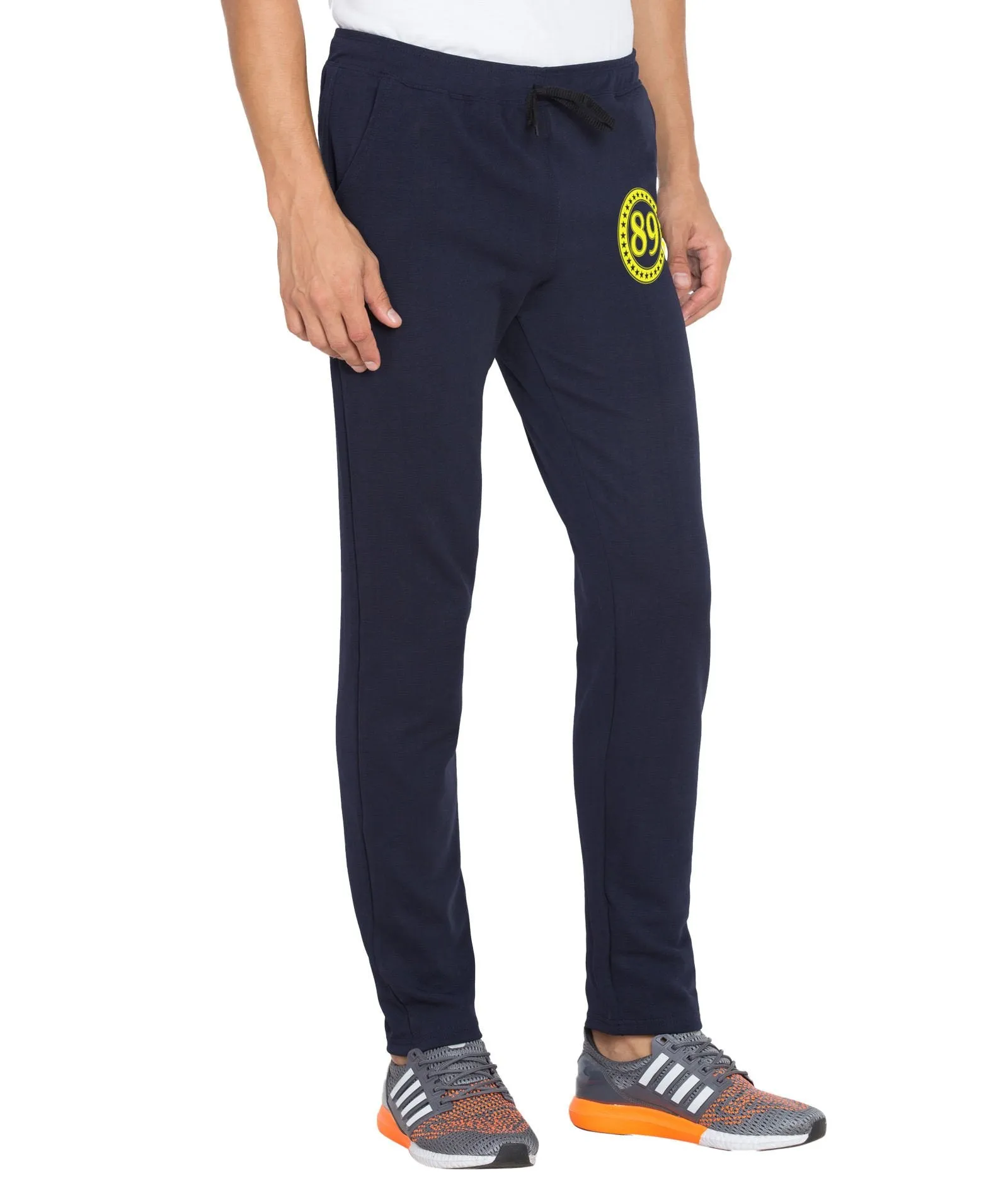 American-Elm Men's Printed Navy Blue Dri Fit Tights, Trackpants for Yoga, Gym and Active Sports Fitness