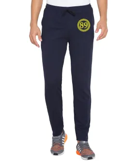 American-Elm Men's Printed Navy Blue Dri Fit Tights, Trackpants for Yoga, Gym and Active Sports Fitness