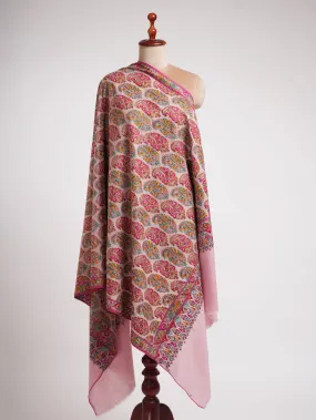 Art Silk Hand Embroidered Crystal Rose Indian Shawl
