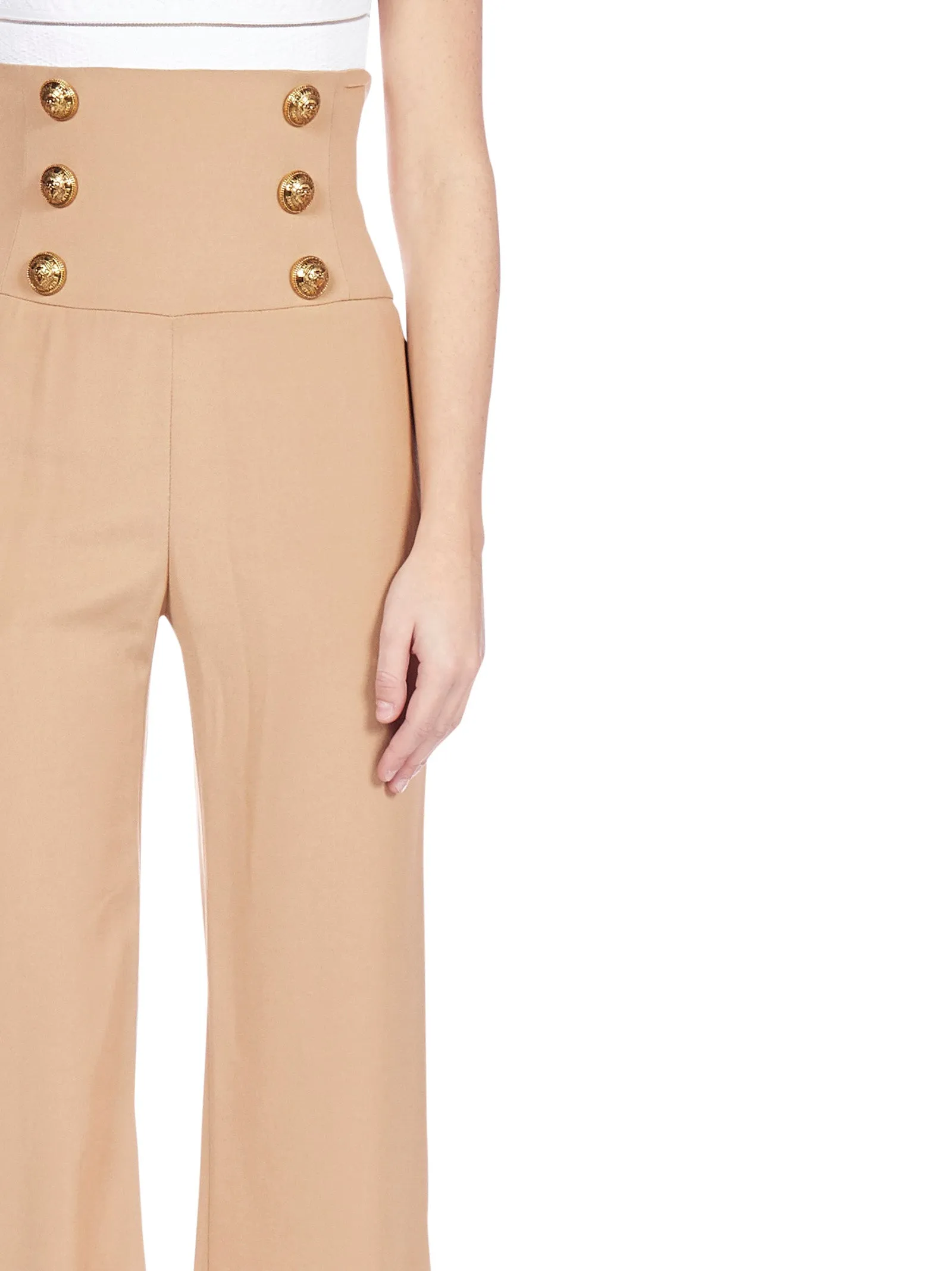 Balmain Button Detail High-Waisted Flared Pants
