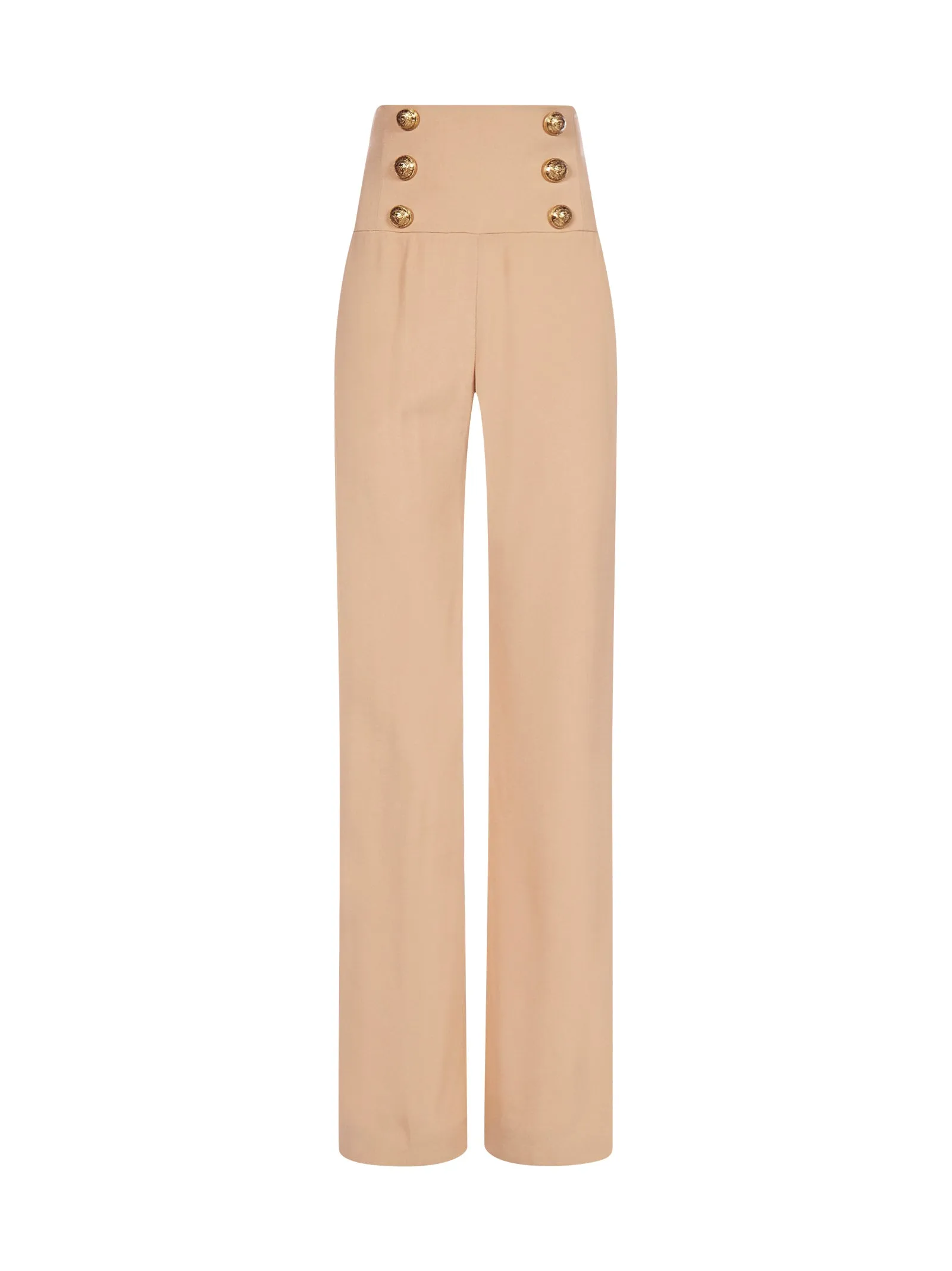 Balmain Button Detail High-Waisted Flared Pants