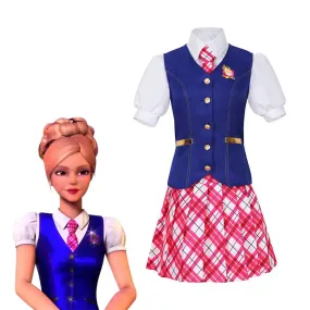 Barbie Top Uniform Halloween Princess School Skirt Carnival Party Outfit
