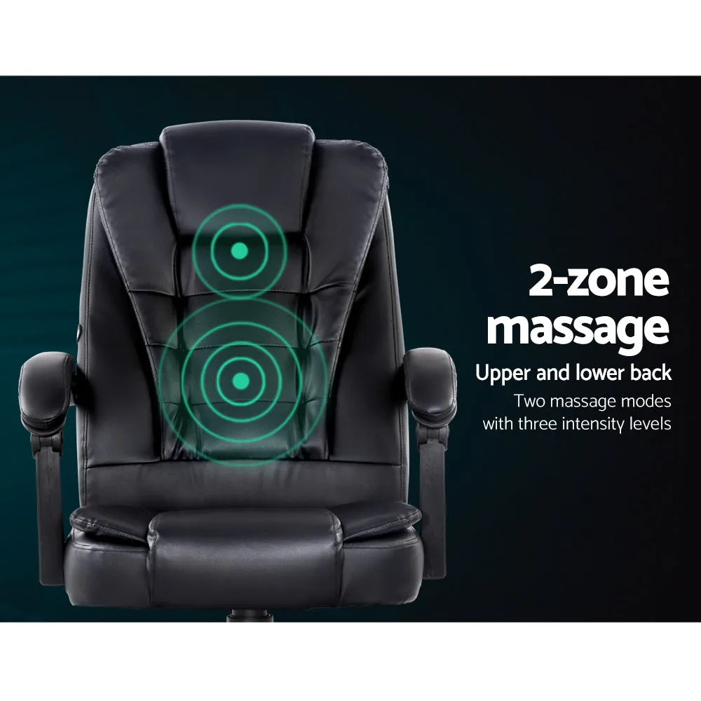 Black PU Leather Massage Office Chair, Reclining - Artiss
