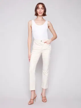 Bootcut Stretch Twill Pants - Natural
