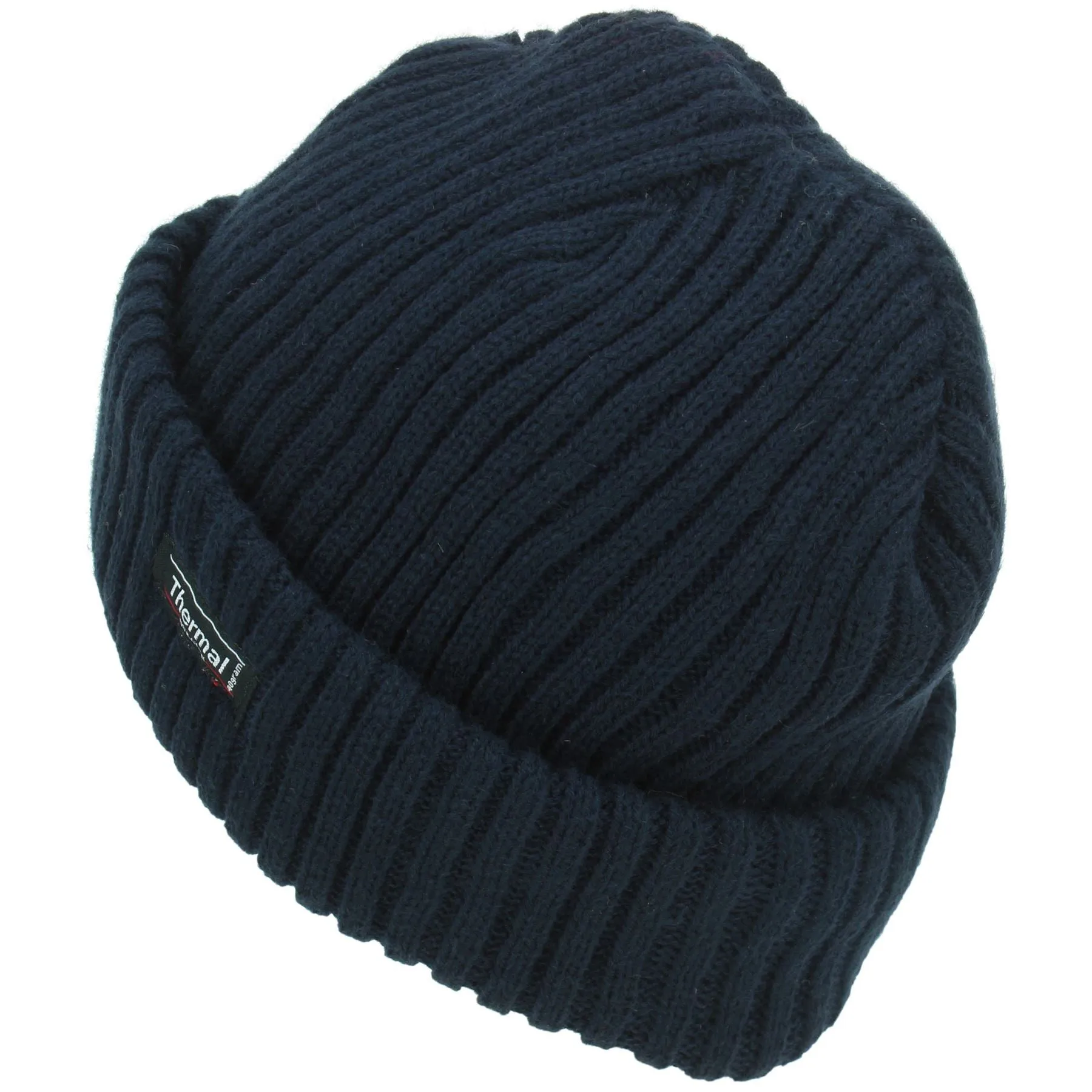 Chunky Knit Beanie Hat - Navy