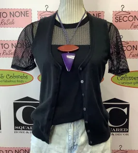 Classic Black Knit Vest Cardi (Size S)