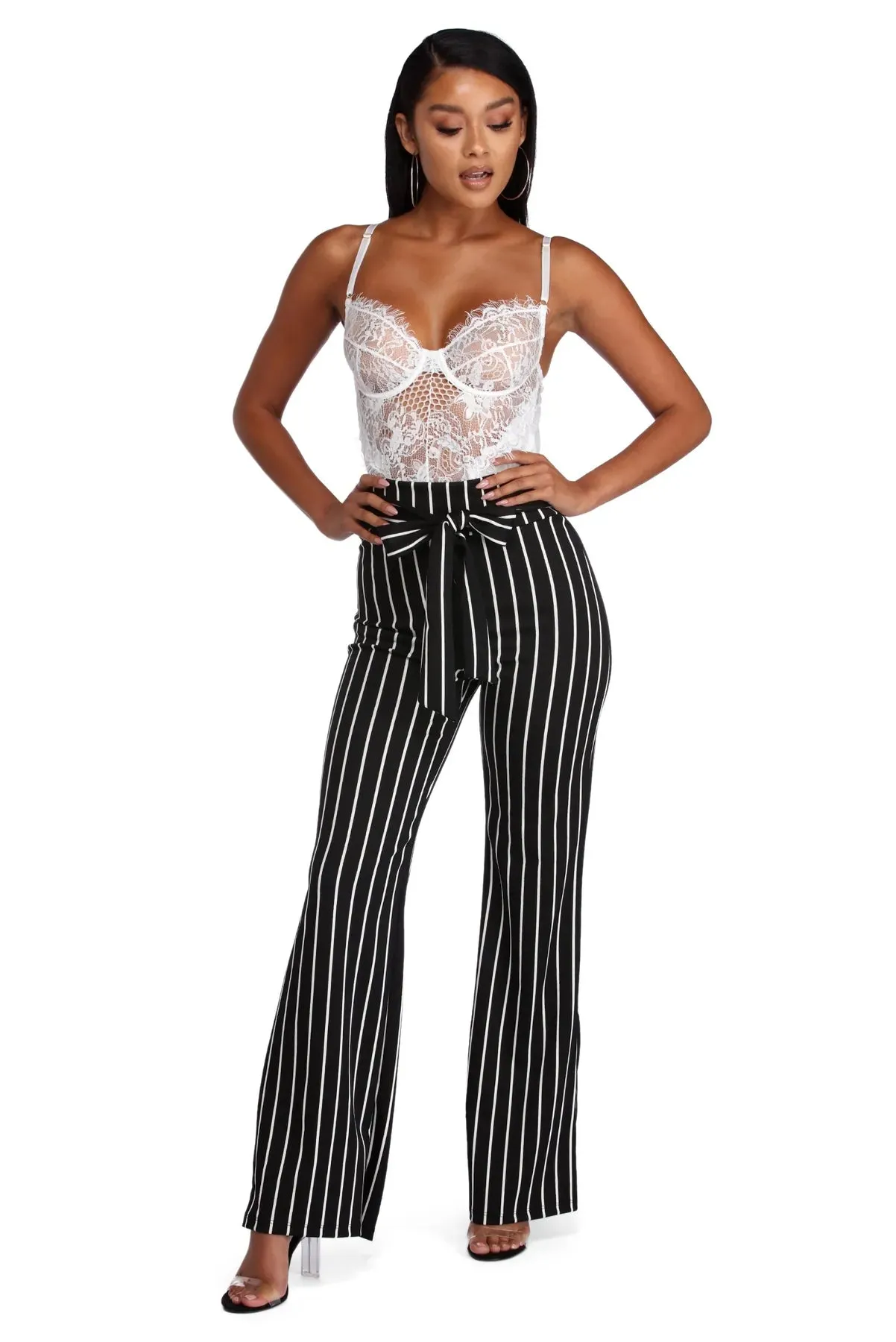 Classic Stripes Tie Waist Pants