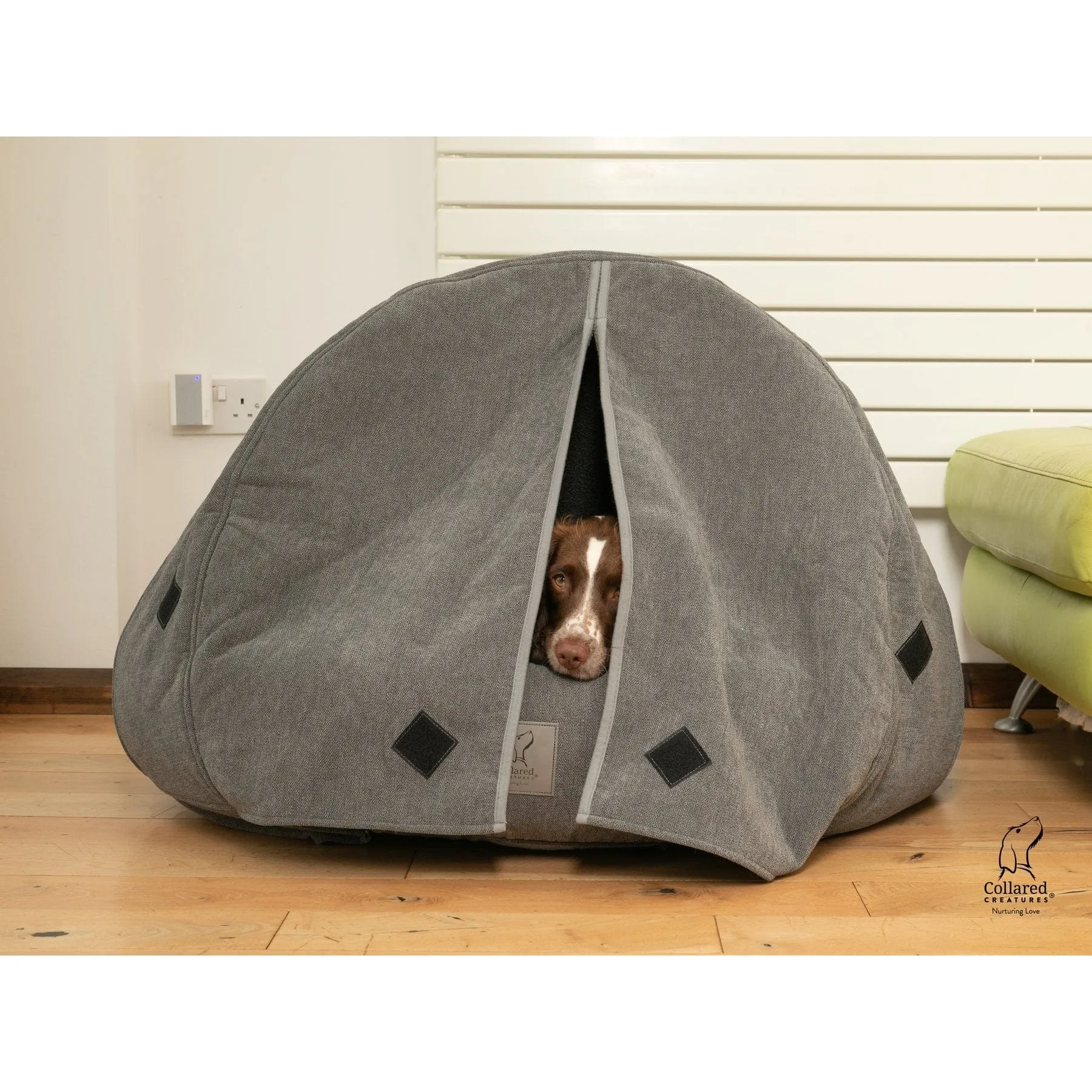 Collared Creatures Pink Quilted Velour Deluxe Comfort Cocoon Dog Cave Bed