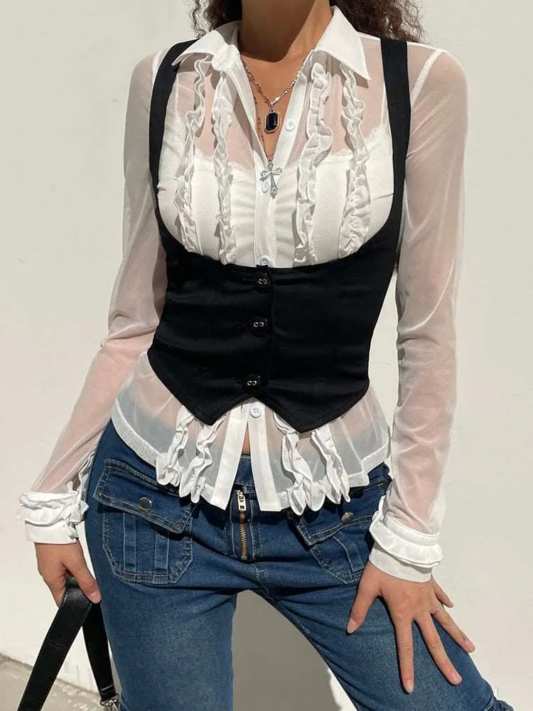 Corset Vest Crop Top Waistcoat Tank