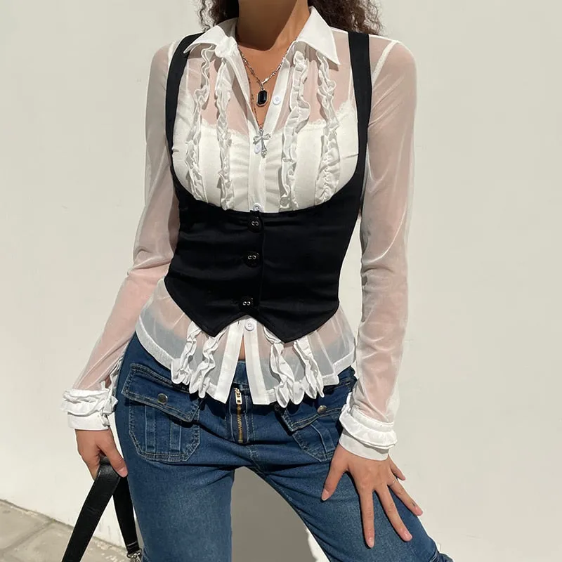 Corset Vest Crop Top Waistcoat Tank