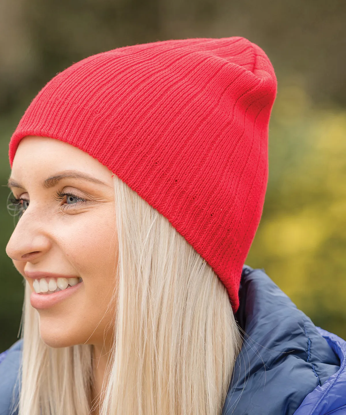 Cream - Cotton knitted beanie hat