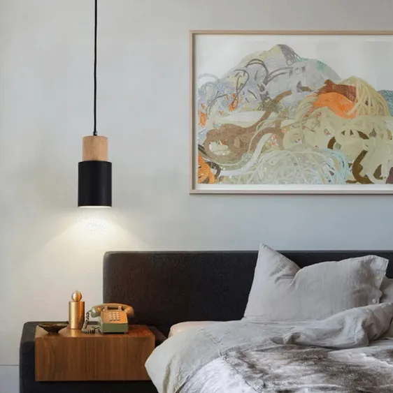 Designer Nordic Wooden Base Hanging Light