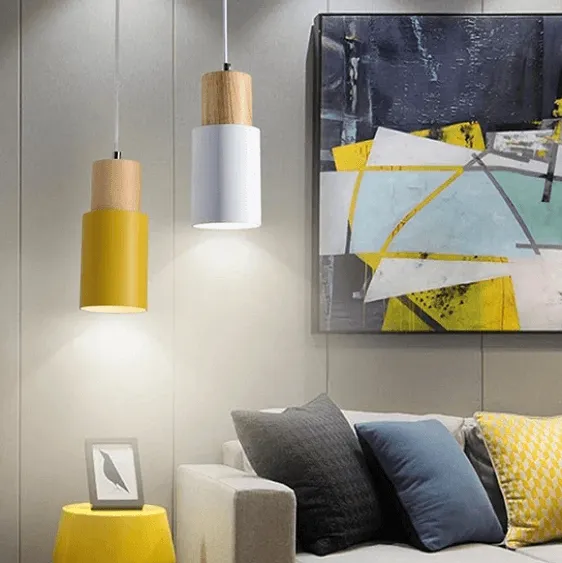 Designer Nordic Wooden Base Hanging Light