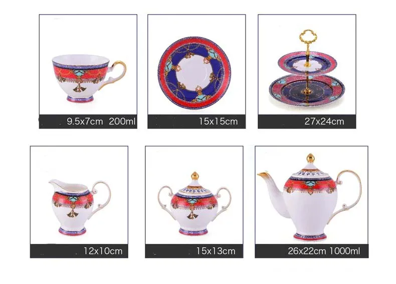 Elegant Luxury Hand Made Fine Porcelain Bone China Gold Plated Coffee or Tea Set To Serve 4