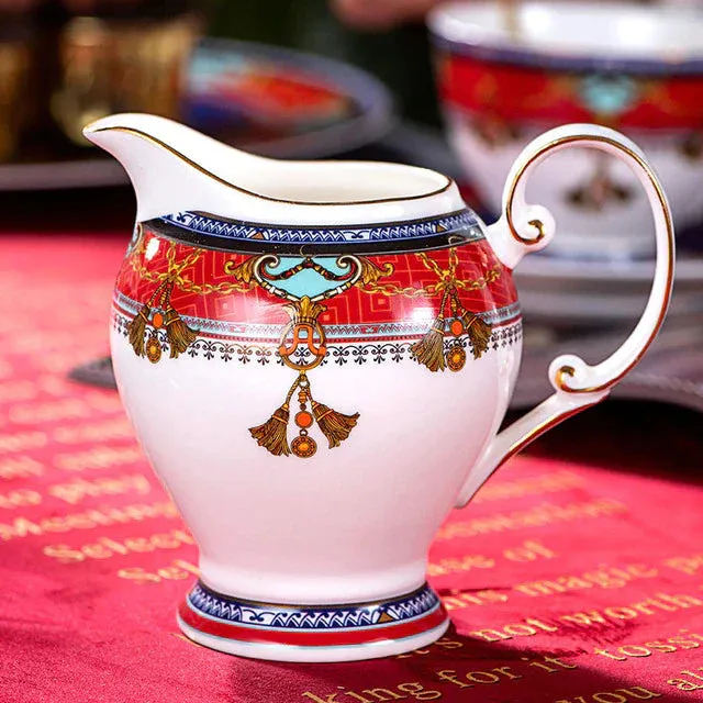 Elegant Luxury Hand Made Fine Porcelain Bone China Gold Plated Coffee or Tea Set To Serve 4