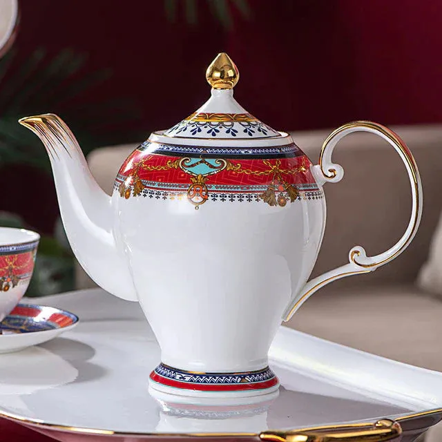 Elegant Luxury Hand Made Fine Porcelain Bone China Gold Plated Coffee or Tea Set To Serve 4