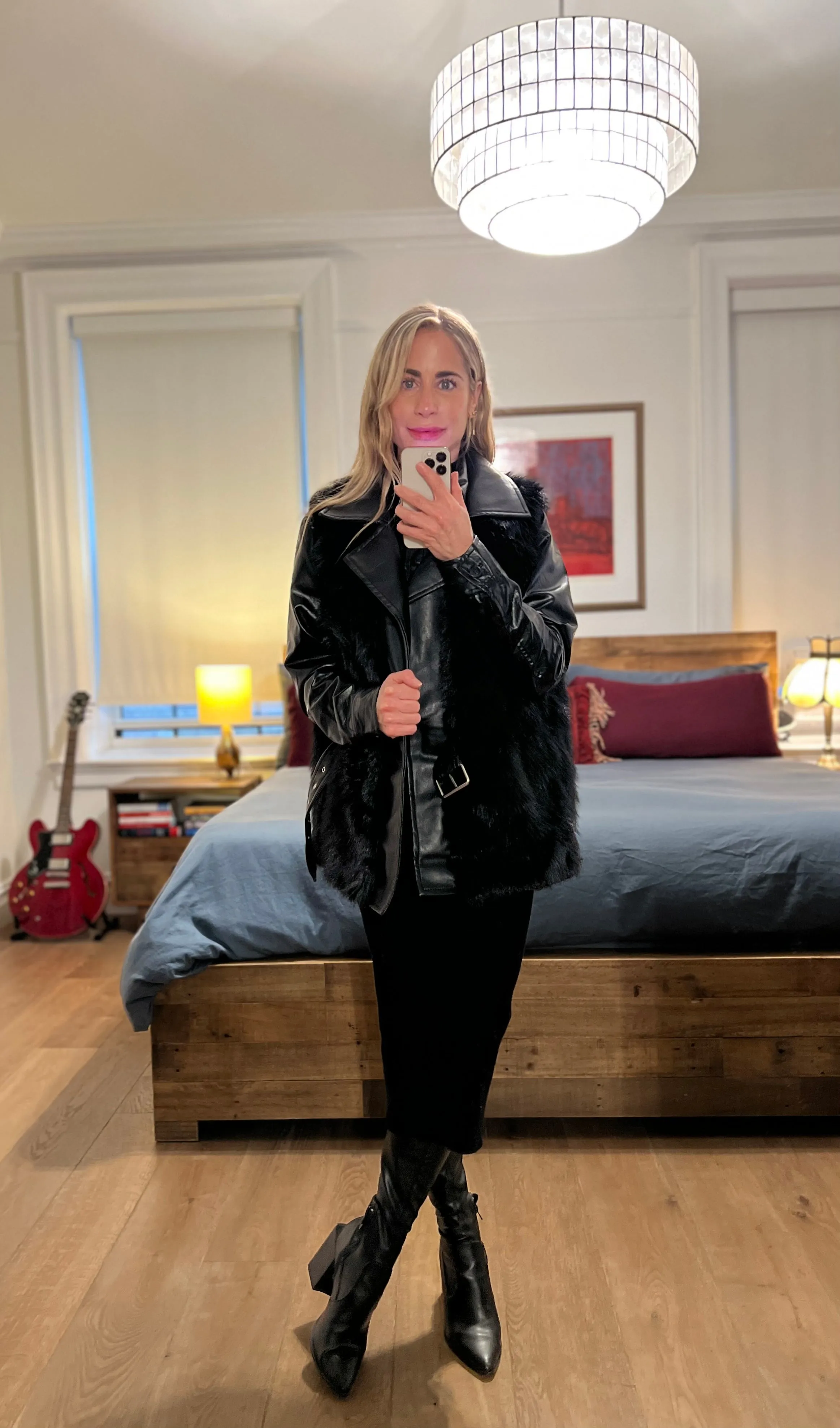 Faux Fur Vest - Black