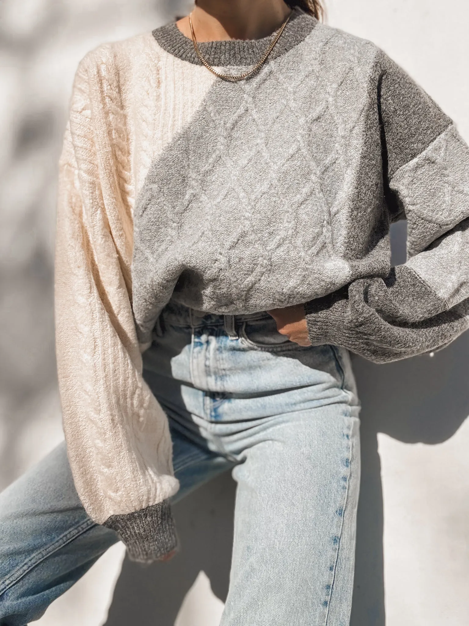 Feeling Frosty Color Block Sweater