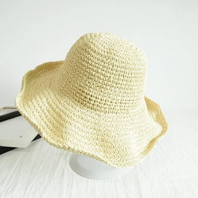 Folding Straw Hat for women