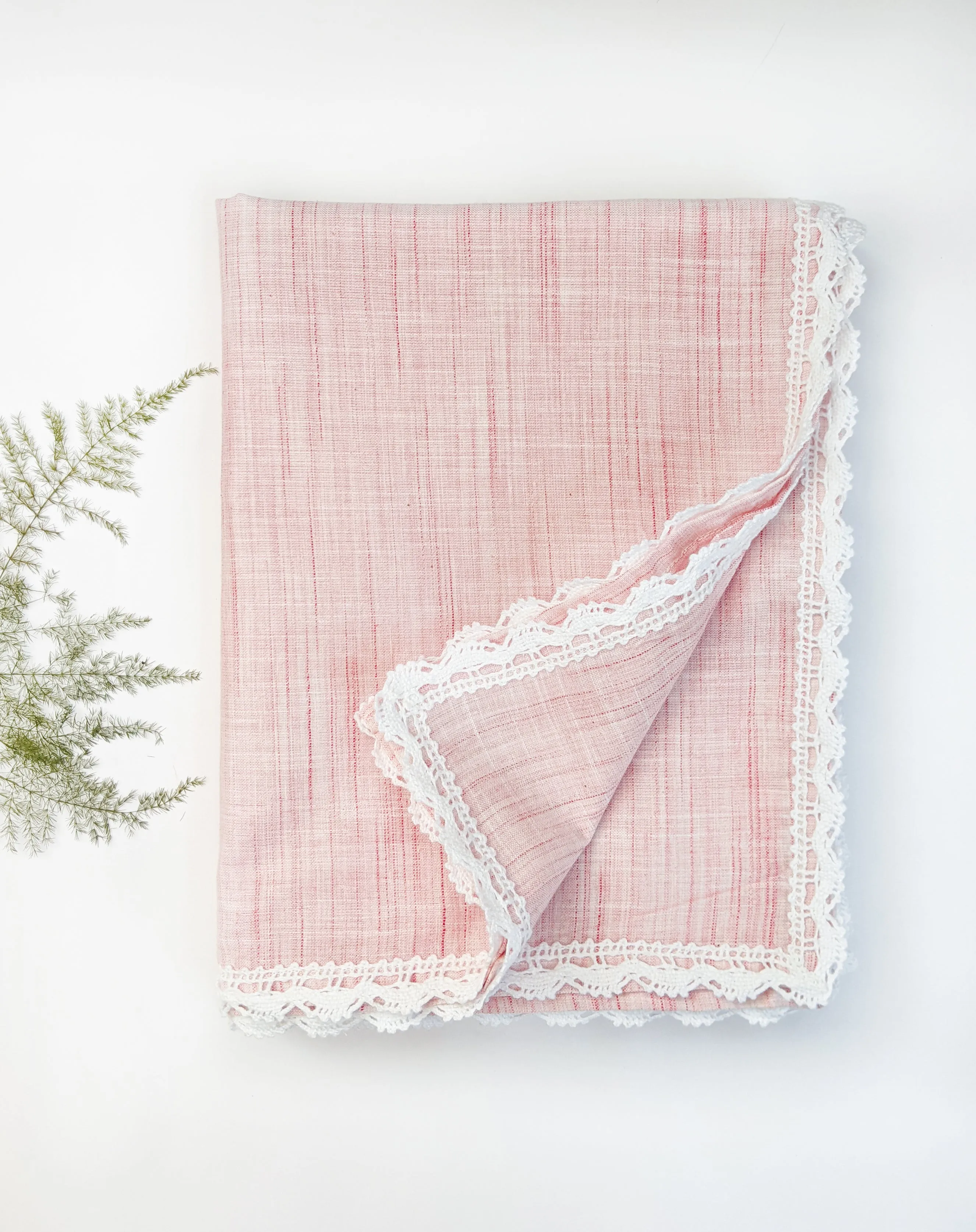 Girl's Woollen Pink Rose Embroidered Reversible Luxury Baby Kids Blanket - HALEMONS