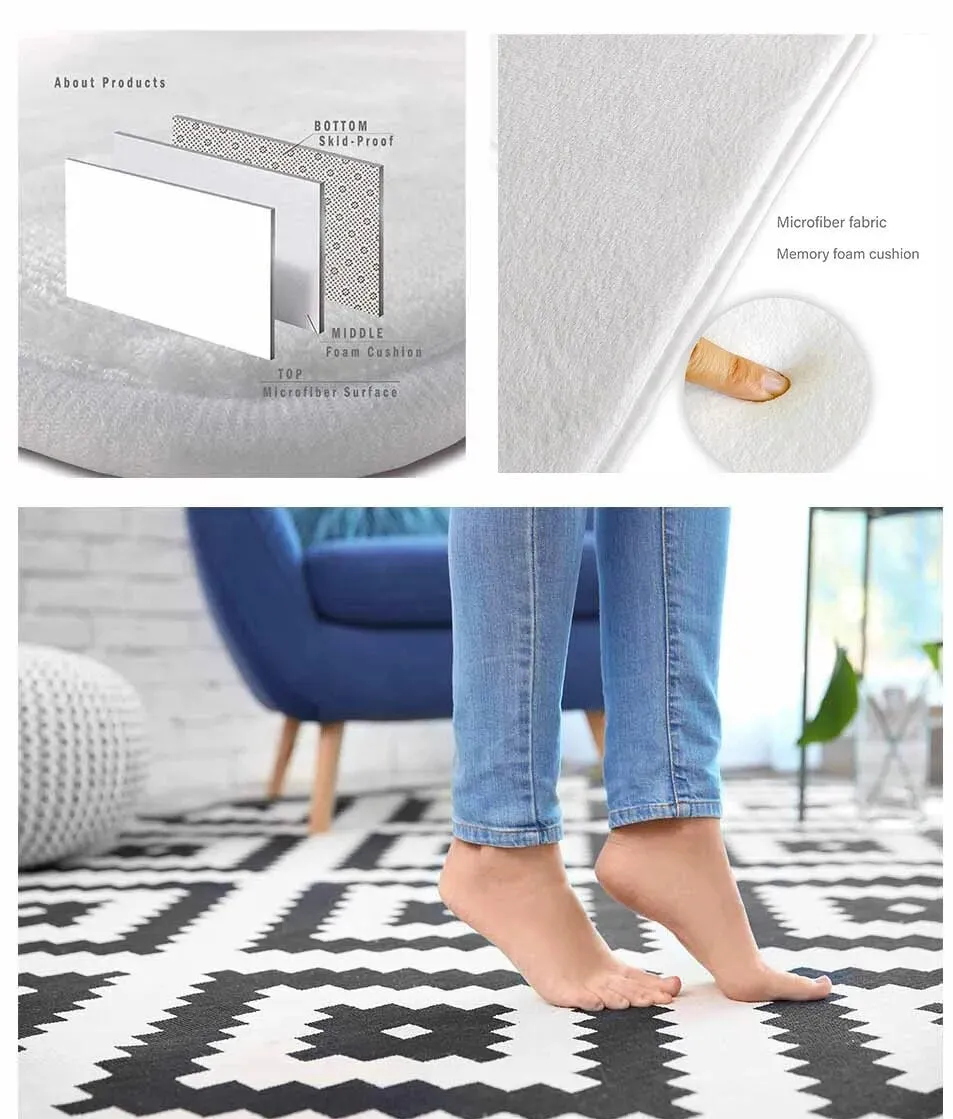 Grace Luxury Modetrn Ornament Carpet Non-Slip Floor Mat Rug Carpe