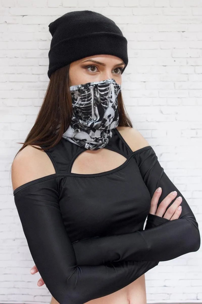 Grey Skeleton Neck Gaiter