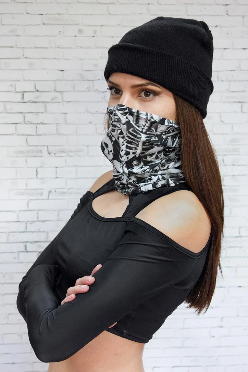 Grey Skeleton Neck Gaiter