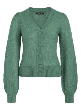 Groen vest met ballonmouwen | King Louie cardi V farfalle fir green
