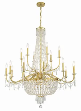 Haywood 22-Light Chandelier in Aged Brass