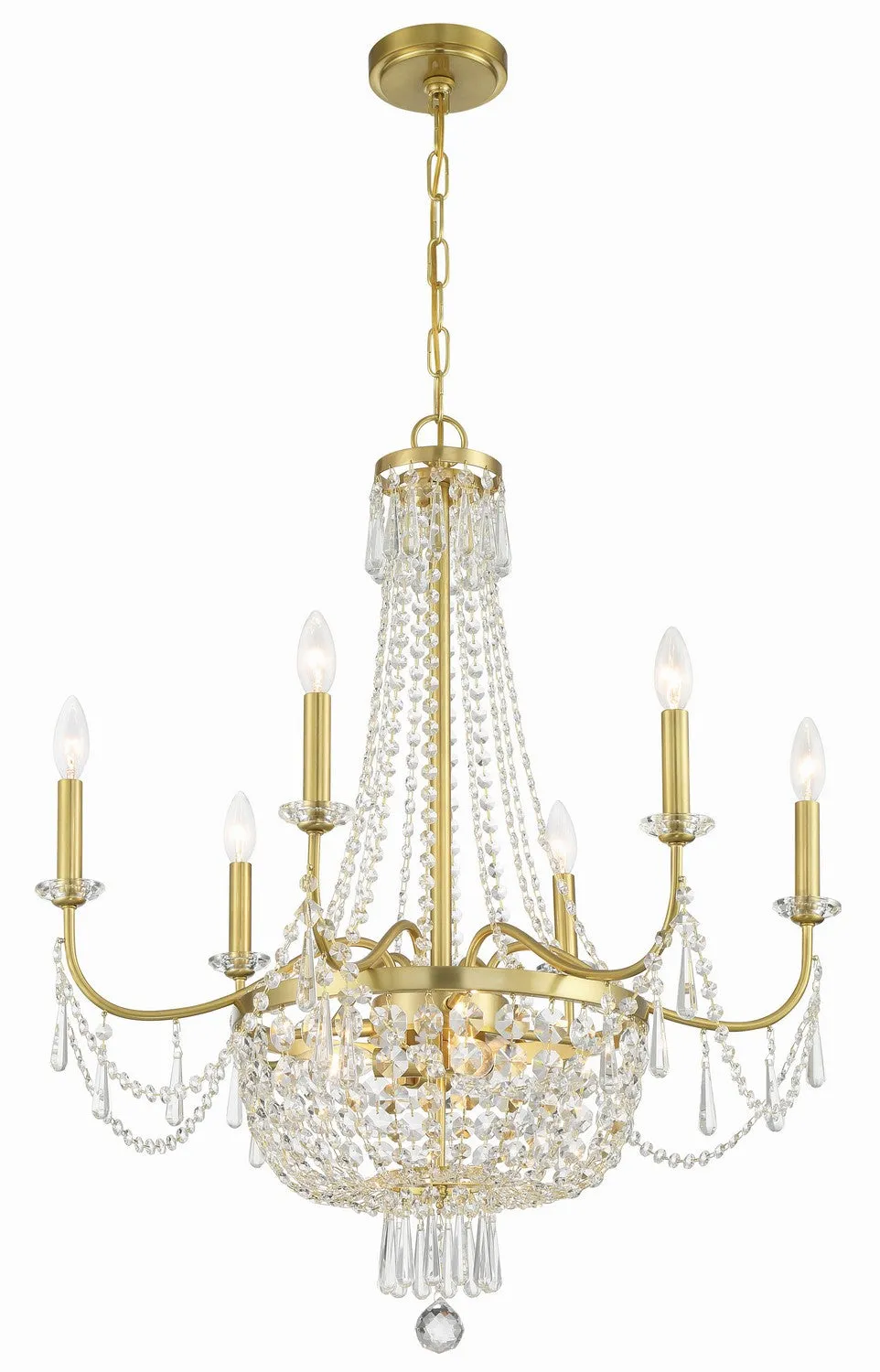 Haywood 9-Light Chandelier in Aged Brass