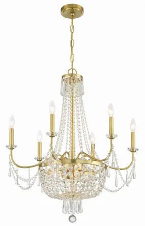 Haywood 9-Light Chandelier in Aged Brass