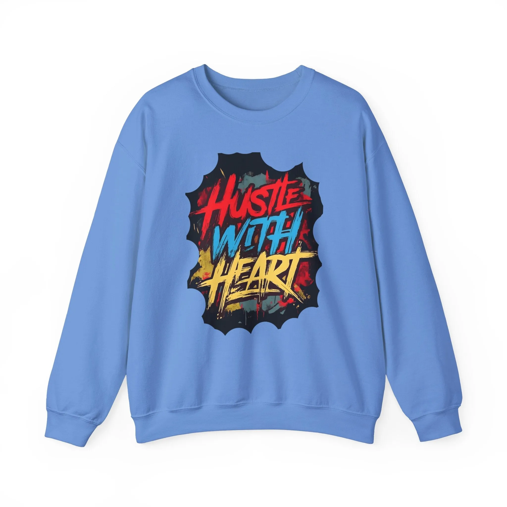 Hustle with Heart Sweatshirt, Motivational Crewneck, Jogging Top, Gift for Entrepreneurs