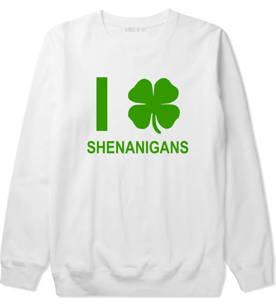 I Love Shenanigans Shamrock Mens Crewneck Sweatshirt