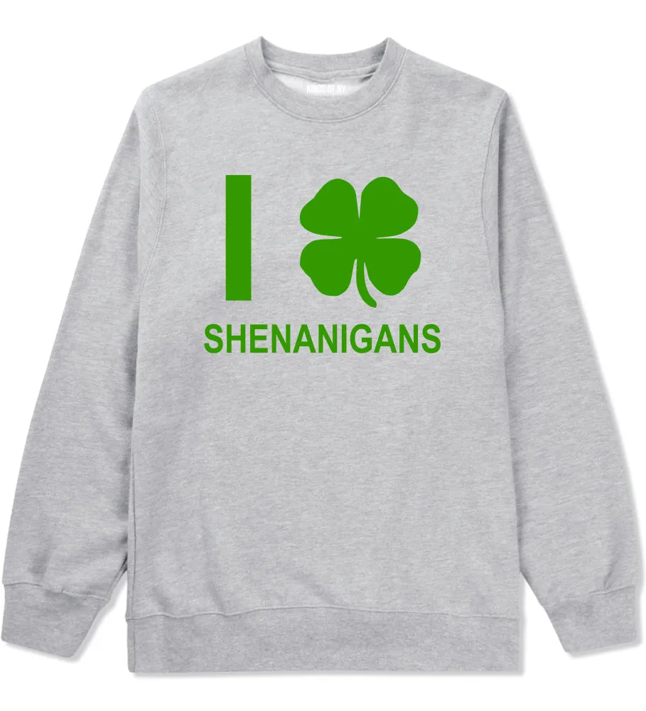 I Love Shenanigans Shamrock Mens Crewneck Sweatshirt
