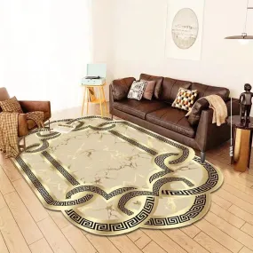 Isabella Golden Luxury Modern Ornament Carpet Non-Slip Floor Mat Rug Carpet