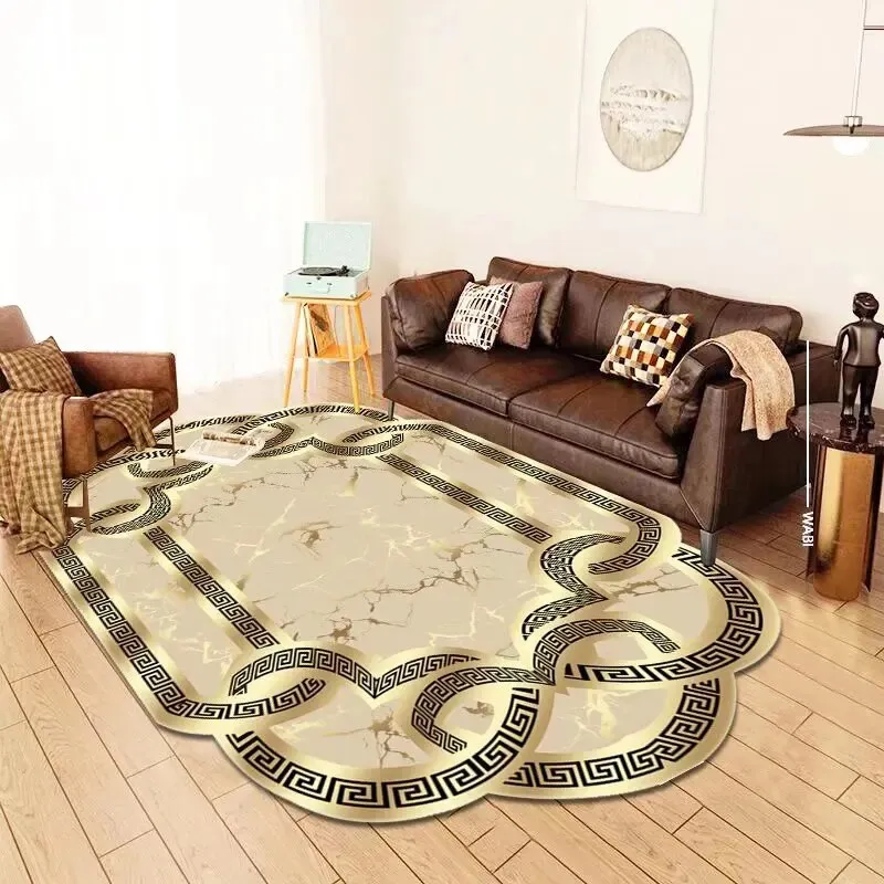 Isabella Golden Luxury Modern Ornament Carpet Non-Slip Floor Mat Rug Carpet