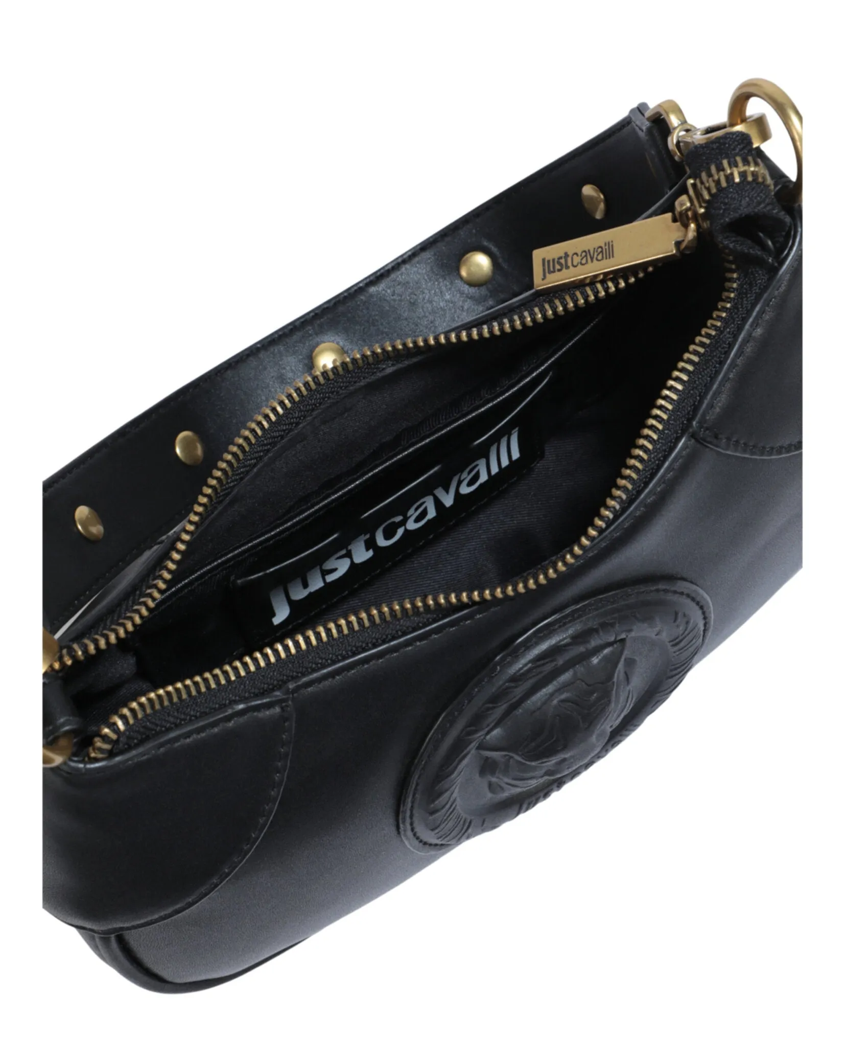 Just Cavalli Monochromatic Logo Small Shoulder Bag
