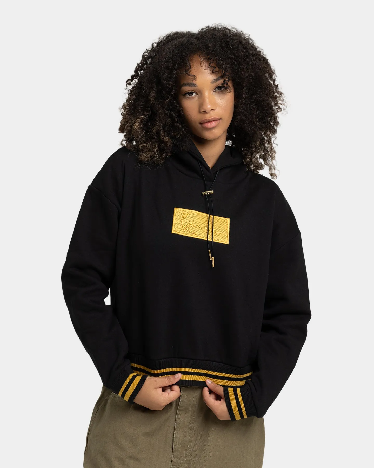 Karl Kani Women's Small Signature Box Hoodie Black