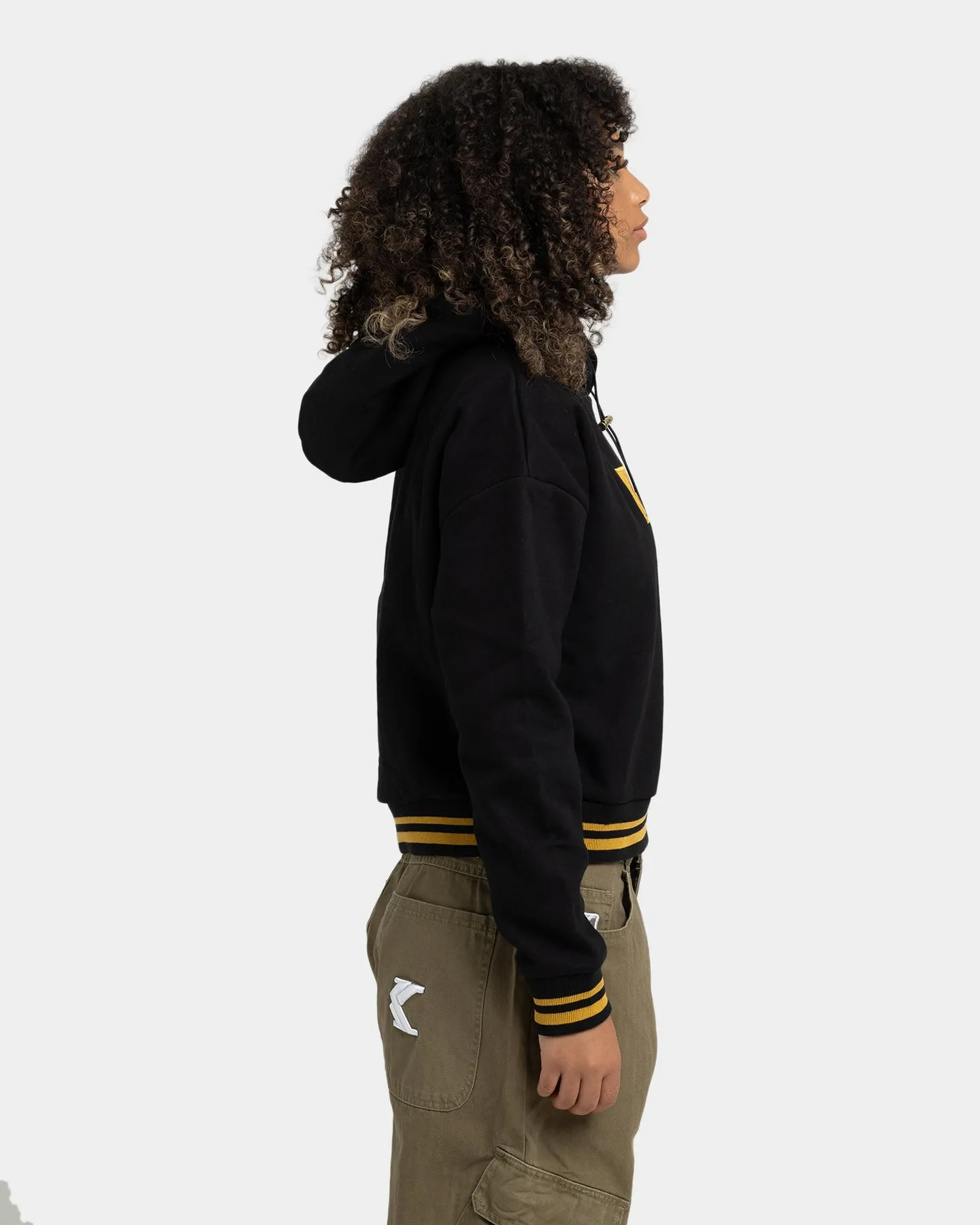 Karl Kani Women's Small Signature Box Hoodie Black